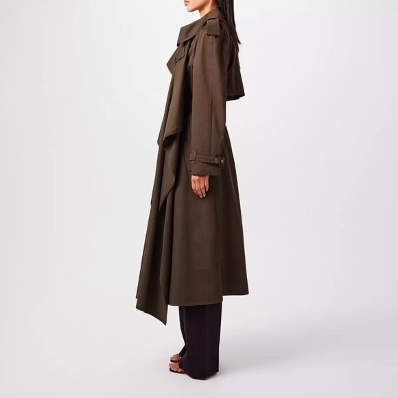 $4790 NWT Alexander McQueen Double-Breasted Draped Belted Runway Trench Coat - Picture 9 of 16